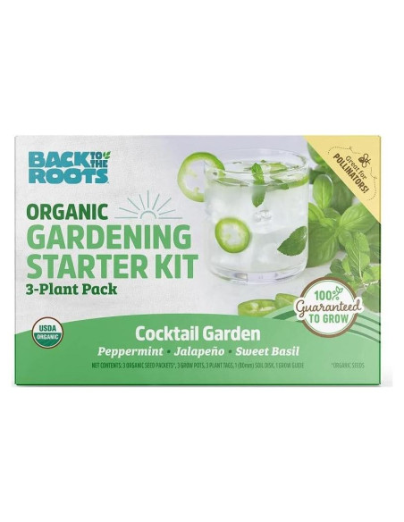Kit de Jardín de Cócteles Back to the Roots - Jalapeño, Menta y Albahaca