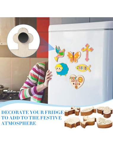 Kit de Manualidades Religiosas Blueweenly 48 Piezas Madera