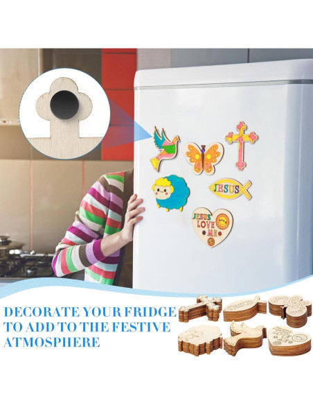 Kit de Manualidades Religiosas Blueweenly 48 Piezas Madera