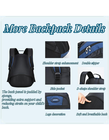 Mochila Escolar VIDOSCLA Azul Profundo 32x19x46cm 27.9L