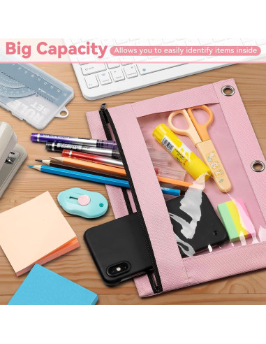 Estuche V-Opitos Rosa 2p para Carpeta 3 Anillas con Cremallera