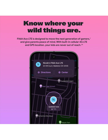 Fitbit Ace LTE - Reloj inteligente para niños con GPS
