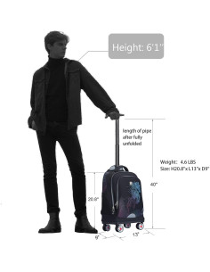 Mochila Rodante UNIKER 15.6" con Ruedas y Mango Ajustable 2