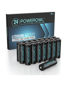 Baterías de Litio POWEROWL AA 24 Piezas 3400mAh 1.5V