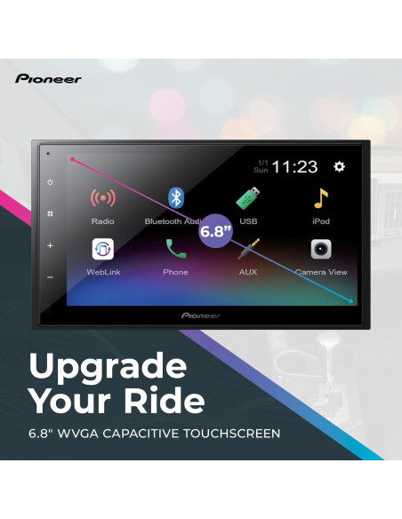 Receptor Multimedia Pioneer DMH-342EX Doble DIN 6.8" Bluetooth