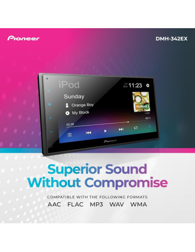 Receptor Multimedia Pioneer DMH-342EX Doble DIN 6.8" Bluetooth