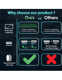 Estéreo de coche Alondy Doble Din 6.8" Bluetooth CarPlay 2