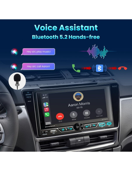Estéreo de coche Alondy Doble Din 6.8" Bluetooth CarPlay