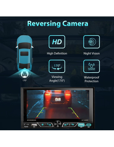 Estéreo de coche Alondy Doble Din 6.8" Bluetooth CarPlay