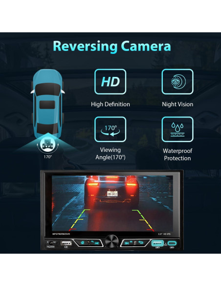 Estéreo de coche Alondy Doble Din 6.8" Bluetooth CarPlay