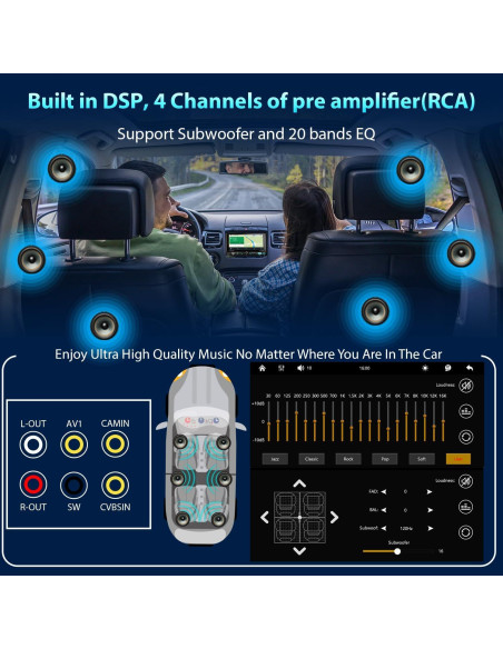 Estéreo de coche Alondy Doble Din 6.8" Bluetooth CarPlay