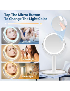 Espejo de Maquillaje MIYADIVA 20X Doble Cara Iluminado 2