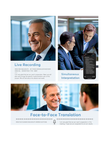 Auriculares KOSERNT Q16S AI Traducción en Tiempo Real 144 Idiomas