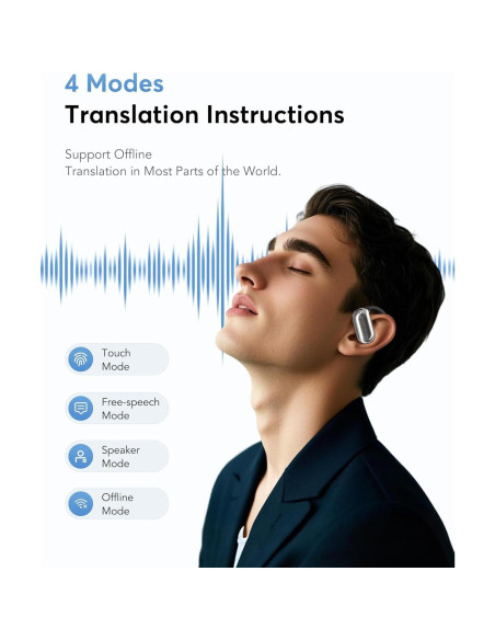Auriculares KOSERNT Q16S AI Traducción en Tiempo Real 144 Idiomas