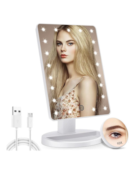 Espejo de Maquillaje COSMIRROR Iluminado 10X Ajustable