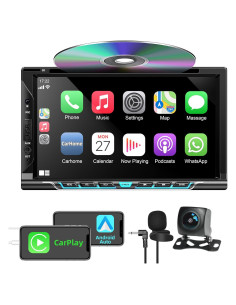 Estéreo de coche WOWiViD 7" Double Din con Carplay y Bluetooth