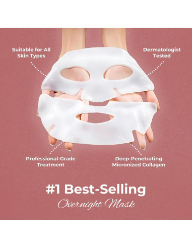 Mascarilla Facial de Colágeno CocoBeauty 16 Pcs Hidratante