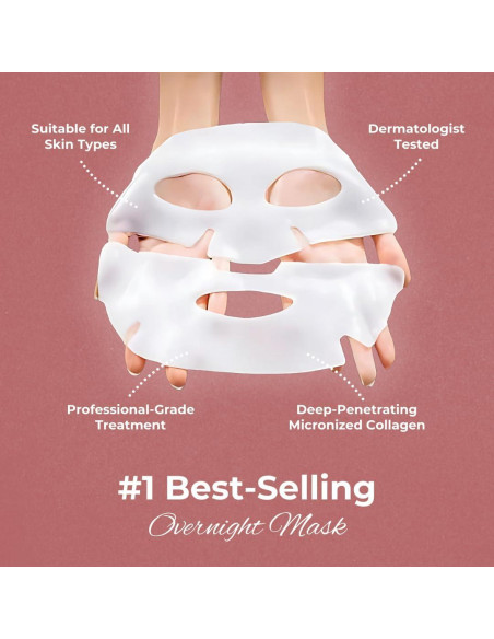 Mascarilla Facial de Colágeno CocoBeauty 16 Pcs Hidratante