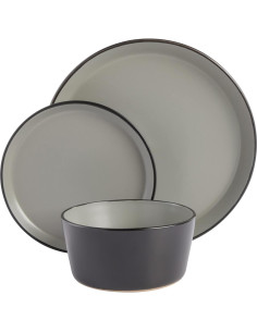 Juego de vajilla cerámica Gibson Soho Lounge 12 piezas gris 2