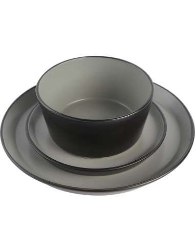 Juego de vajilla cerámica Gibson Soho Lounge 12 piezas gris