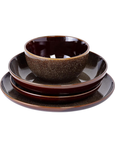 Juego de vajilla Gibson Elite Edwina 16 piezas verde