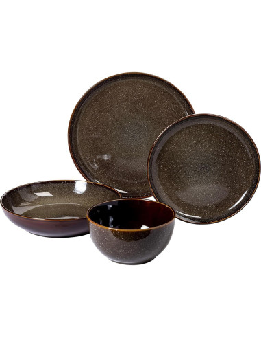 Juego de vajilla Gibson Elite Edwina 16 piezas verde