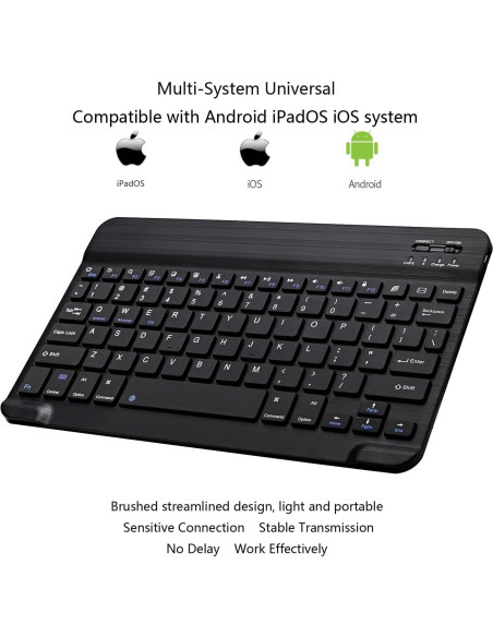 Teclado Bluetooth Xukinroy Mini 10" Inalámbrico Recargable