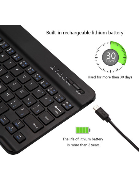 Teclado Bluetooth Xukinroy Mini 10" Inalámbrico Recargable