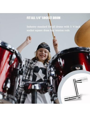 Juego de Llaves de Tambor 3 Piezas Universal con Movimiento Continuo