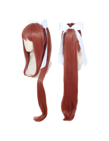 Peluca Larga Linfairy para Niñas con Lazo Blanco