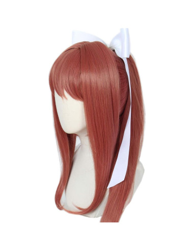Peluca Larga Linfairy para Niñas con Lazo Blanco