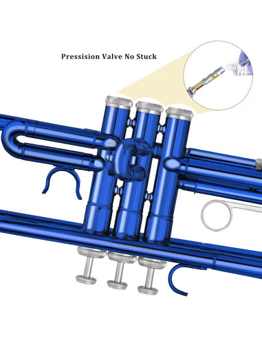 Trompeta Bb EastRock con Funda y Kit de Limpieza Azul