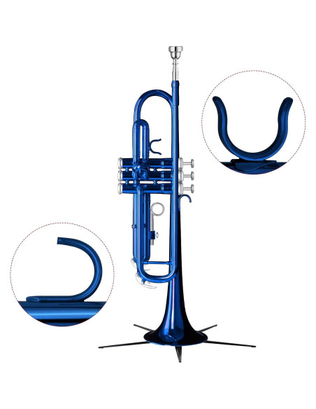 Trompeta Bb EastRock con Funda y Kit de Limpieza Azul