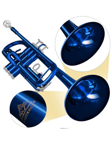 Trompeta Bb EastRock con Funda y Kit de Limpieza Azul
