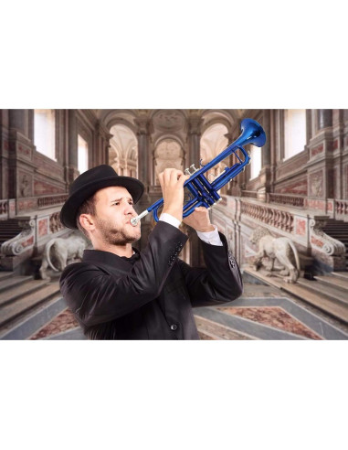 Trompeta Bb EastRock con Funda y Kit de Limpieza Azul