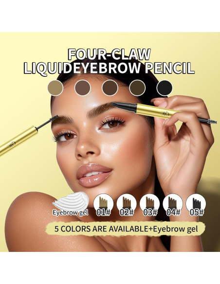 Lápiz de Cejas 2-en-1 W3W Marrón Oscuro Impermeable