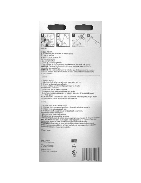 Soldador Weller W100PG 100W 371C Punta CT6F7 Original