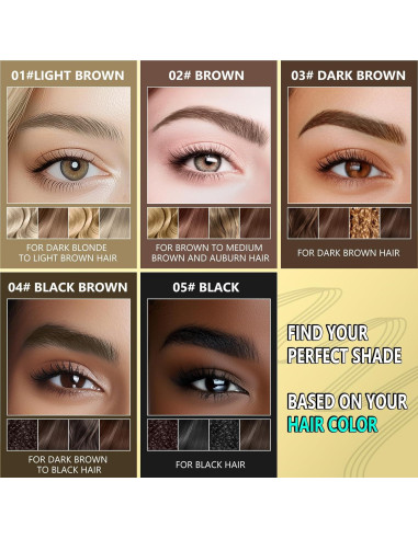 Lápiz de Cejas 2-en-1 W3W Marrón Oscuro Impermeable