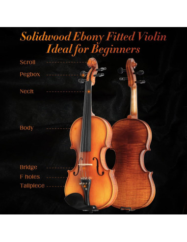 Violín CVN-500 para Principiantes 4/4 con Estuche y Arcos