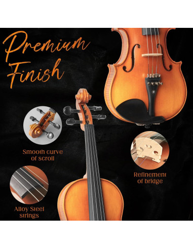 Violín CVN-500 para Principiantes 4/4 con Estuche y Arcos