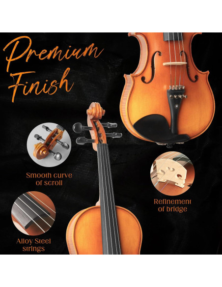 Violín CVN-500 para Principiantes 4/4 con Estuche y Arcos