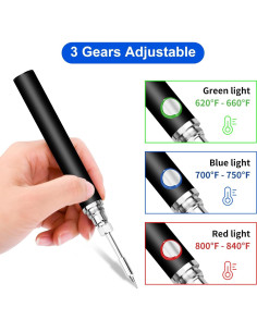 Kit de Soldador Inalámbrico Dmyond 10W 3 Temperaturas USB 2