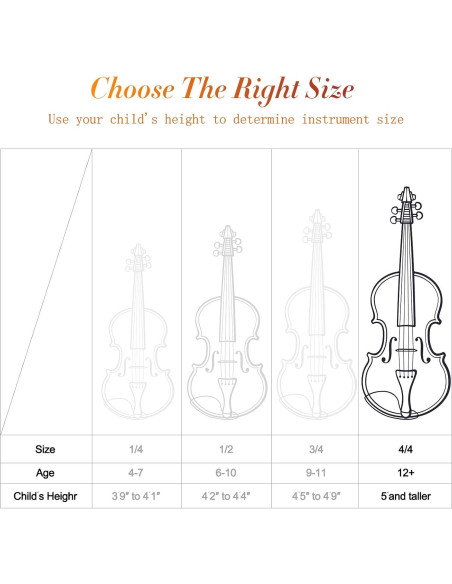 Violín CVN-500 para Principiantes 4/4 con Estuche y Arcos