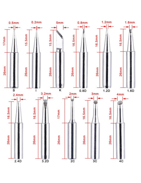 AUSTOR Kit 11 Puntas Soldador 900M-T + Paño Limpieza