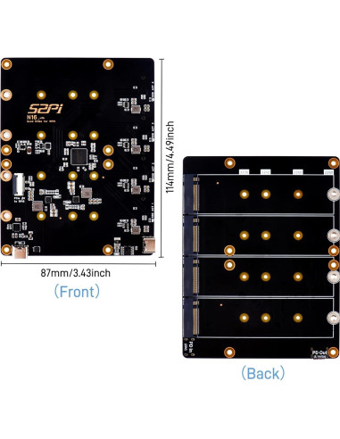 HAT GeeekPi N16 Cuádruple M.2 NVMe para Raspberry Pi 5