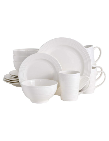 Juego de Vajilla Gibson Home Amelia Court 16 Piezas Blanco