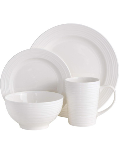 Juego de Vajilla Gibson Home Amelia Court 16 Piezas Blanco
