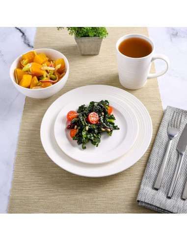 Juego de Vajilla Gibson Home Amelia Court 16 Piezas Blanco