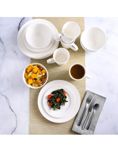 Juego de Vajilla Gibson Home Amelia Court 16 Piezas Blanco