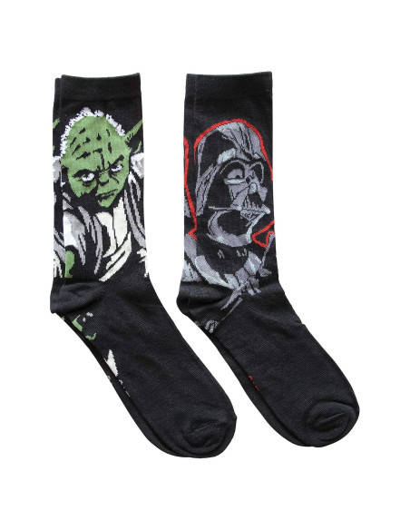 Calcetines Crew Hombre Star Wars Pack 2 Pares Yoda Vader